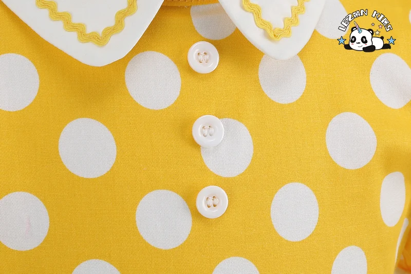 LEZONKIDS - Wholesale Retro Short Sleeve Polka Dot Dress Performance Clothing Elegant Slim Girls Dress for Kids